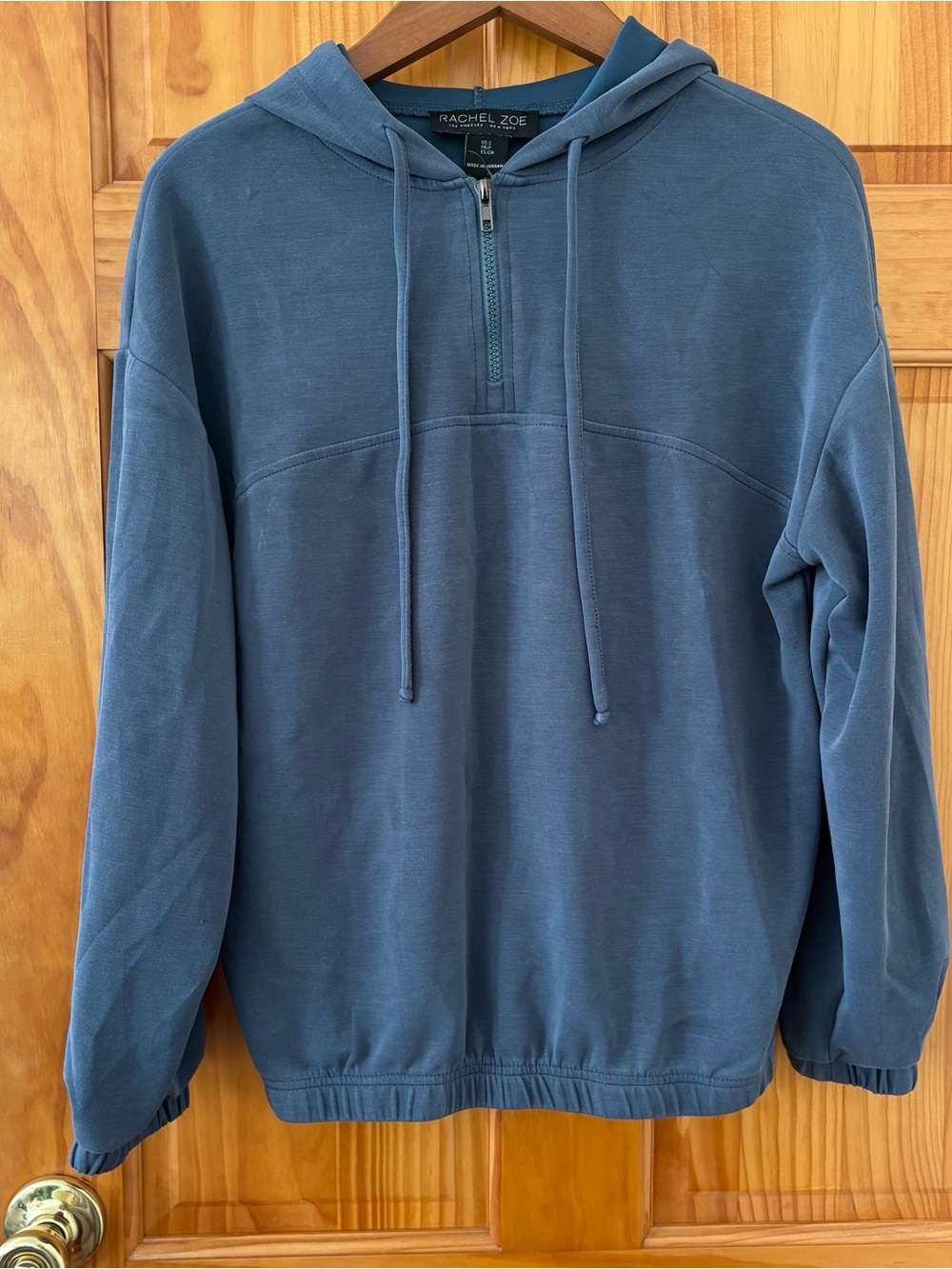 Rachel Zoe Slate Blue Half-Zip Hoodie Pullover
